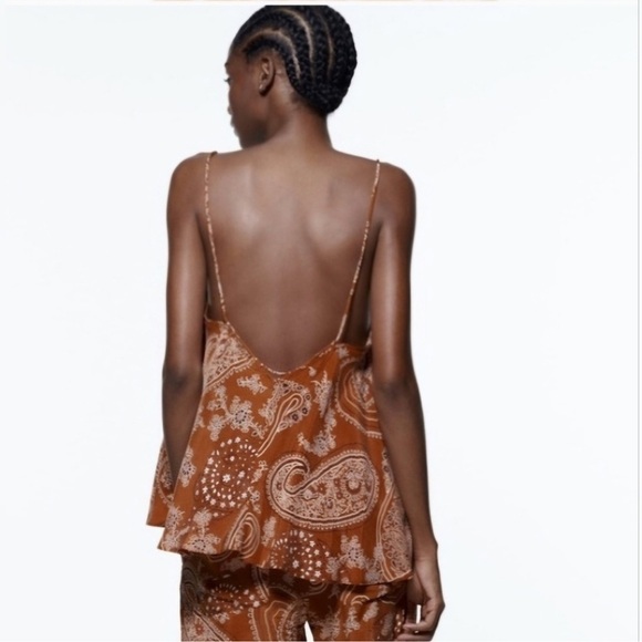 NWT Zara Paisley Bandana Top - Picture 4 of 4